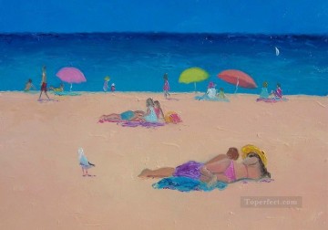 子供 Painting - 夏のビーチの怠惰な日々 子供の印象派